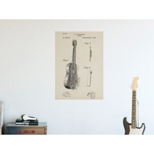 Patent akustická kytara - samolepicí plakát