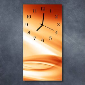 E-shop24, 60x30 cm, Hnn6964036 Nástěnné hodiny obrazové na skle - Abstrakt oranžový