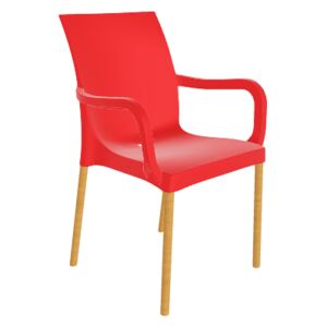 GABER - Židle IRIS BL B, červená/buk