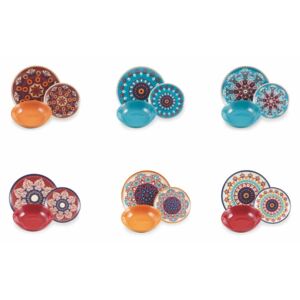 18dílná sada barevných talířů z porcelánu a kameniny Villa'd Este Shiraz
