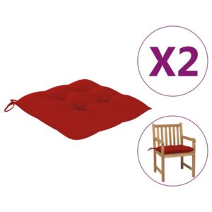 Podušky na židle 2 ks červené 50 x 50 x 7 cm textil