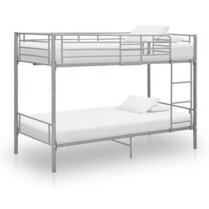 Poschoďová postel šedá kov 90 x 200 cm