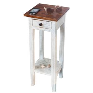 Odkládací stolek Le Bure, bílá, recyklované dřevo