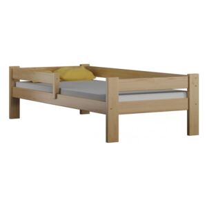 Dětská postel Zbyněk masiv borovice rozměry: 80x200 cm, provedení: bílá barva, zásuvky: bez zásuvek