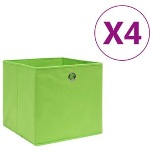 Úložné boxy 4 ks netkaná textilie 28 x 28 x 28 cm zelené