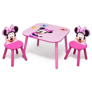 Dětský stůl s židlemi Minnie II růžový