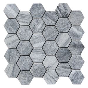 ALFIstyle Kamenná mozaika z mramoru, Hexagon silver grey, 30,7 x 30,5 x 0,9 cm, NH205 VZOREK