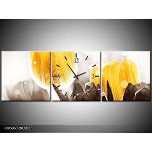 Obraz zářivě žlutých tulipánů (90x30 cm)