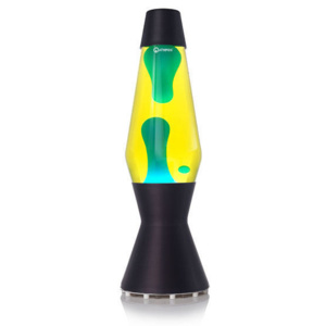 Mathmos Astro černá, originální lávová lampa, matně černá se žlutou tekutinou a modro-zelenou lávou, výška 43cm