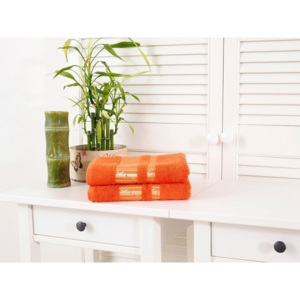 2x bambusové ručníky oranžové froté 50x90 Bamboo Deluxe (480g/m2)