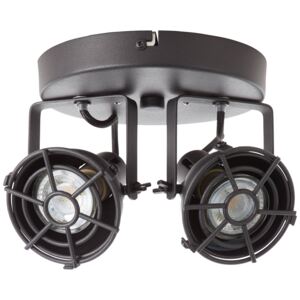 Brilliant G54324/86 JESPER - Industriální stropní bodové svítidlo v černé barvě, včetně LED žárovek 2xGU10, Ø 20cm