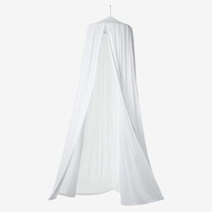 Bavlněný baldachýn nad postelí v bílé barvě, 600x55x200 cm