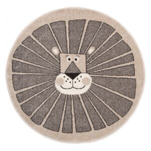 Dětský kusový koberec Lev béžový kruh, Velikosti 160x160cm