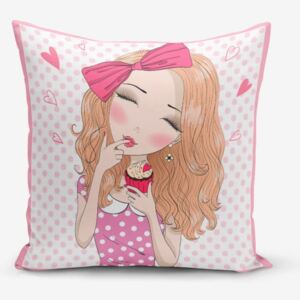 Povlak na polštář Minimalist Cushion Covers Girl With Cupcake, 45 x 45 cm