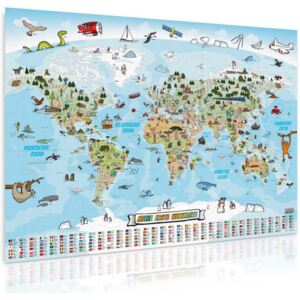 Dětská vzdělávací mapa světa - 140 x 140 cm