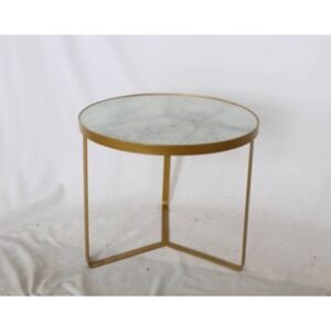 KARE DESIGN Odkládací stolek Marble Gold O55cm