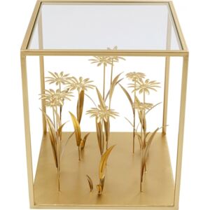 KARE DESIGN Odkládací stolek Flower Meadow - zlatý, 40x40cm