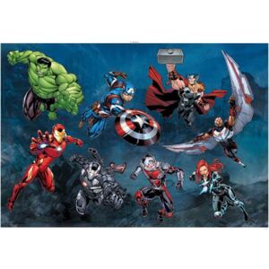 Samolepky na zeď, rozměr 100 cm x 70 cm, Disney Avengers - v akci, Komar 14735h