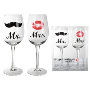 Sklenice na víno Mr. a Mrs