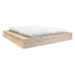 Dvoulůžková postel z masivního dřeva s futonem Comfort a tatami Karup Design, 140 x 200 cm