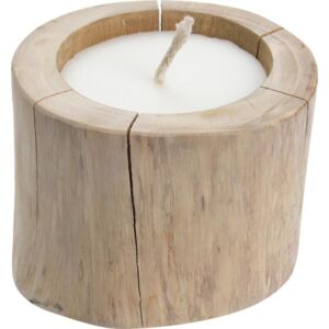 Velký svícen z teakového dřeva, se svíčkou, Ø 18 cm