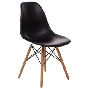 Židle P016V PP černá, dřevěné nohy, dřevo, barva: černá