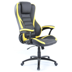 Pohodlné kancelářské křeslo v kombinaci černé a žluté barvy F1260