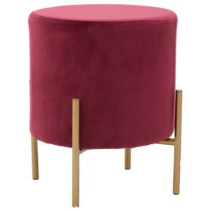 Červená stolička se sametovým potahem InArt Metallic, ⌀ 35 cm