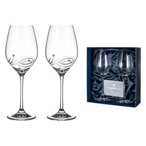 Diamante sklenice na bílé víno v dárkovém balení Lunar 360ml 2KS