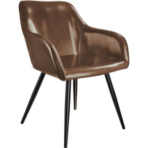 Tectake 403678 židle z umělé kůže marilyn - tmavě hnědá-černá