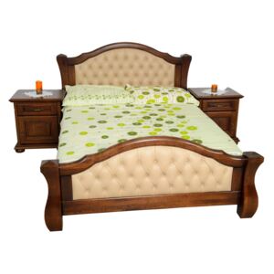 Dubová kožená postel Major 185 cm x 225 cm