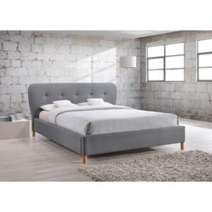 Čalouněná postel AURÉLIE 160x200 cm, šedá Matrace: bez matrace
