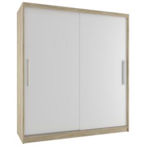 Moderní šatní skříň s posuvnými dveřmi v různých barevných variantách šířka 133 cm dub sonoma korpus 7