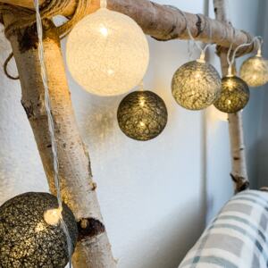 Sifcon Svítící šedý LED řetěz s lampionky Storm Grey