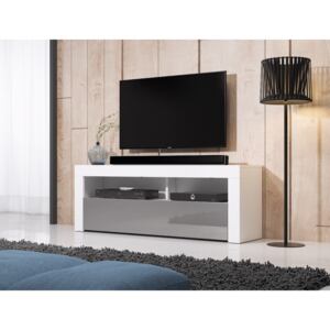 VIVALDI Televizní stolek Mex 140, 2K, bílý/šedý lesk