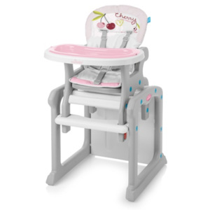 Jídelní židlička plastová 2v1 Baby Design Candy růžová 08