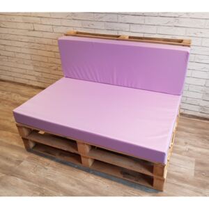 Paletové sezení - sedák 120x80 cm, opěrka 120x40 cm, barva světlá fialová, výplň molitan Mybesthome