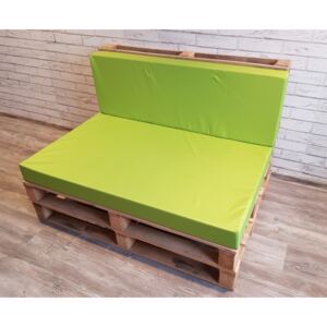 Paletové sezení - sedák 120x80 cm, opěrka 120x40 cm, barva limonka, výplň molitan Mybesthome