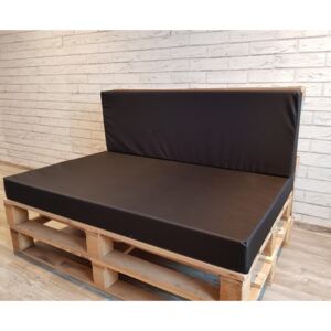 Paletové sezení - sedák 120x80 cm, opěrka 120x40 cm, barva černá, výplň molitan Mybesthome