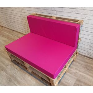 Paletové sezení - sedák 120x80 cm, opěrka 120x40 cm, barva růžová, výplň molitan Mybesthome