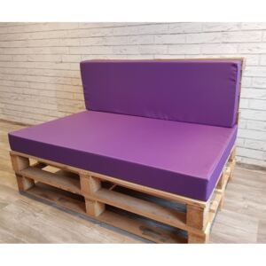 Paletové sezení - sedák 120x80 cm, opěrka 120x40 cm, barva tmavě fialová, výplň molitan Mybesthome