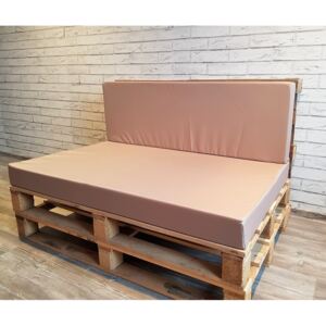 Paletové sezení - sedák 120x80 cm, opěrka 120x40 cm, barva béžová, výplň molitan Mybesthome