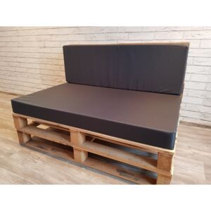 Paletové sezení - sedák 120x80 cm, opěrka 120x40 cm, barva tmavě šedá, výplň molitan Mybesthome