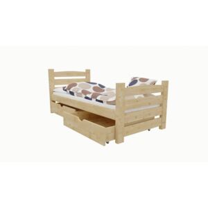 Dětská postel M 004 80 x 160 cm surové dřevo