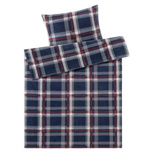 MERADISO® Fleecové ložní prádlo, 140 x 200 cm (káro/modrá)
