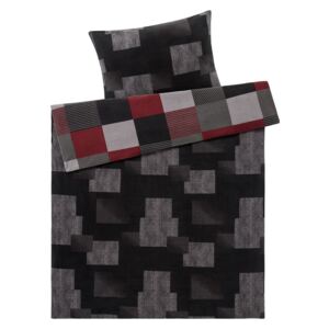 MERADISO® Fleecové ložní prádlo, 140 x 200 cm (káro/červená)