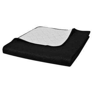 Oboustranný prošívaný přehoz na postel černobílý 230 x 260 cm