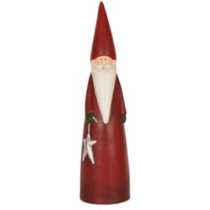 Dekorce červený Santa s hvězdou - 14*14*55 cm