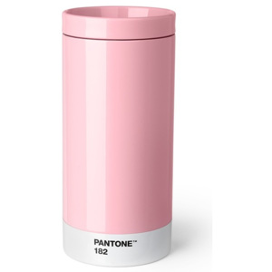 Světle růžový cestovní hrnek z nerezové oceli Pantone, 430 ml