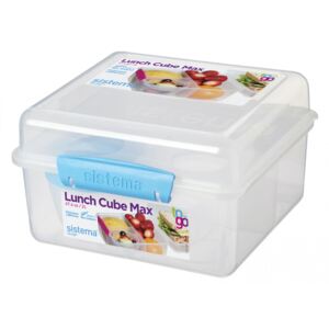 Box na potraviny Sistema Lunch Cube Max with Yogurt Pot Barva: modrá